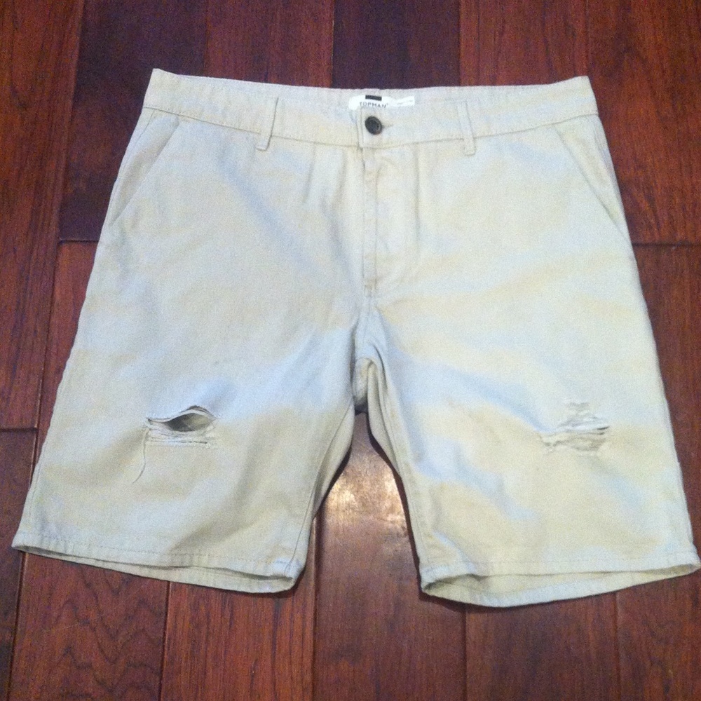 Topman distressed shorts